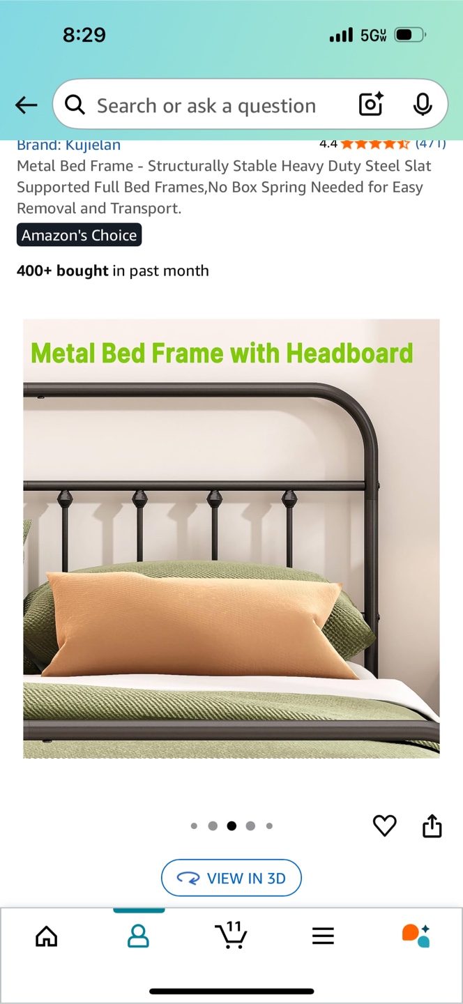 Kujielan Full Size Metal Bed Frame - Black - photo 3