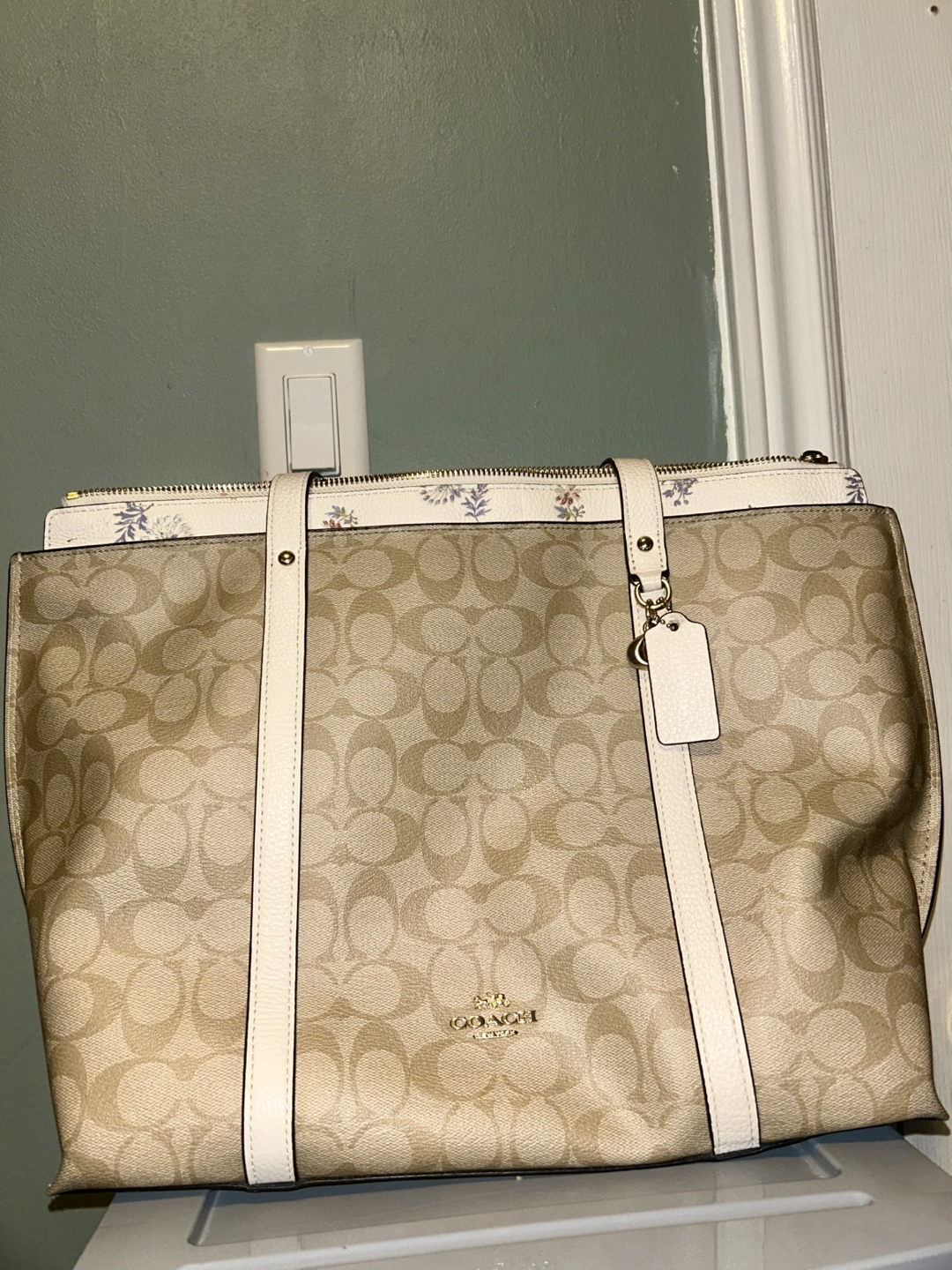 Coach Tote Bag - Beige & White - photo 3