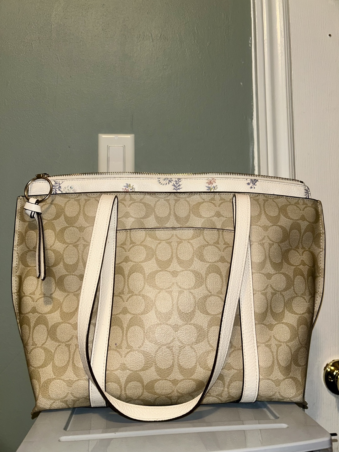Coach Tote Bag - Beige & White - photo 2