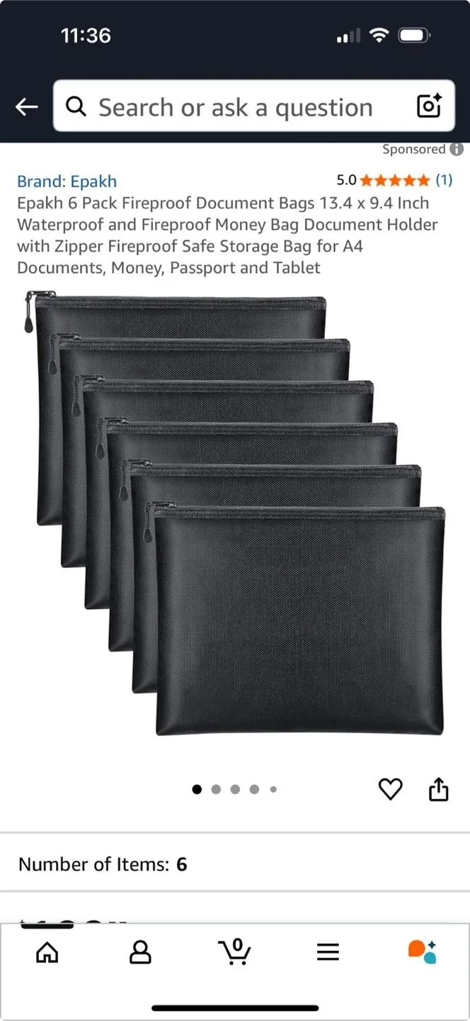 Epakh Fireproof Document Bags (5 total) 🧡 thumbnail