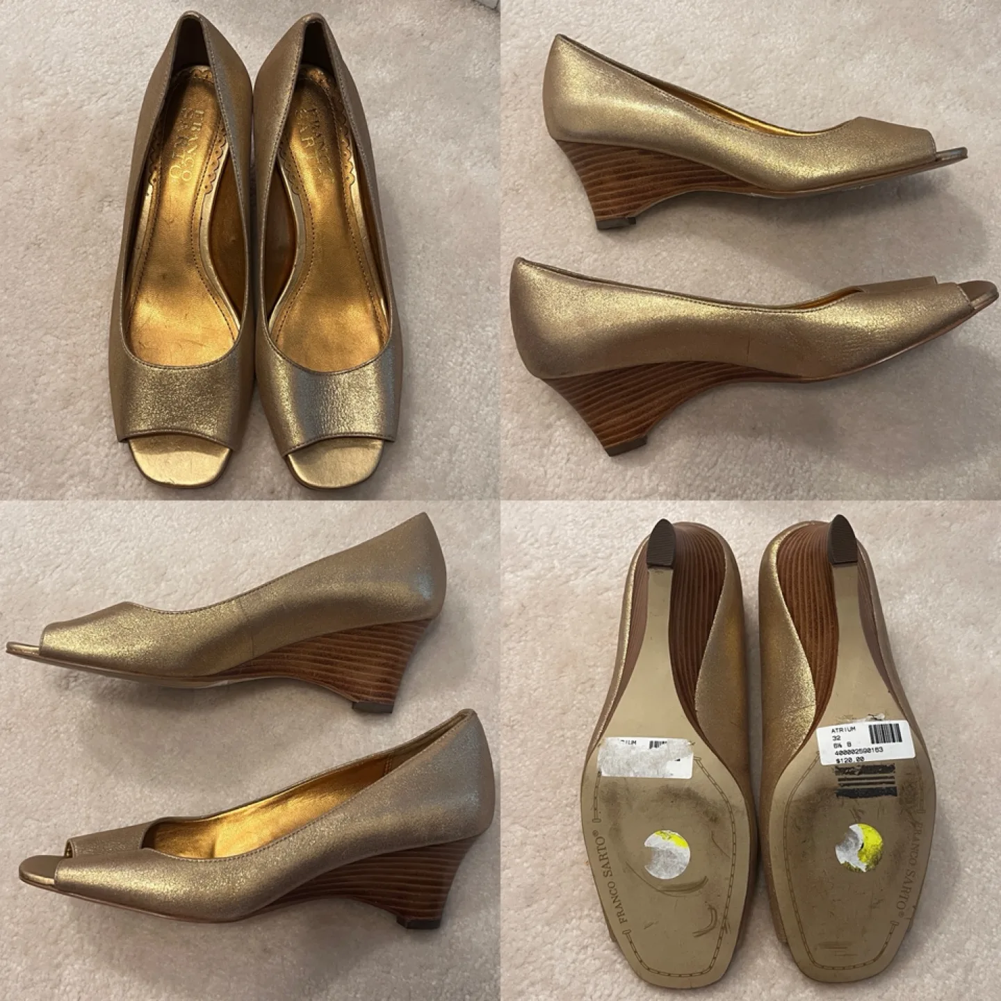 Franco Sarto Shimmery, Golden Wedge Heels thumbnail