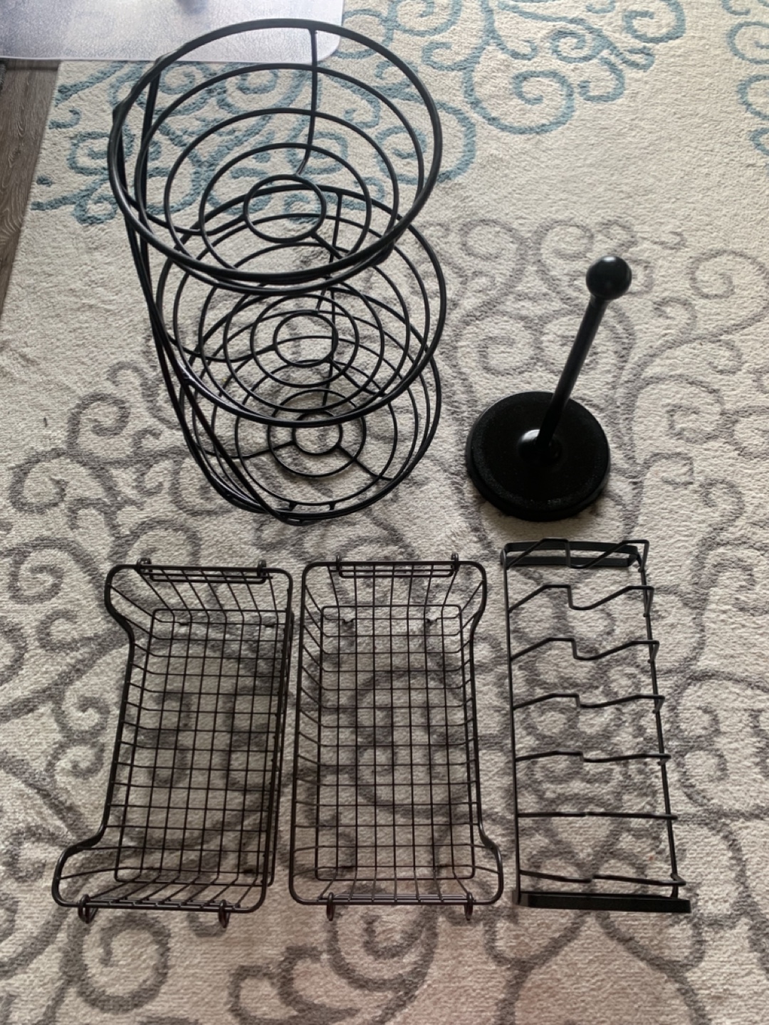 Black Metal Fruit Basket & Kitchen Organizers