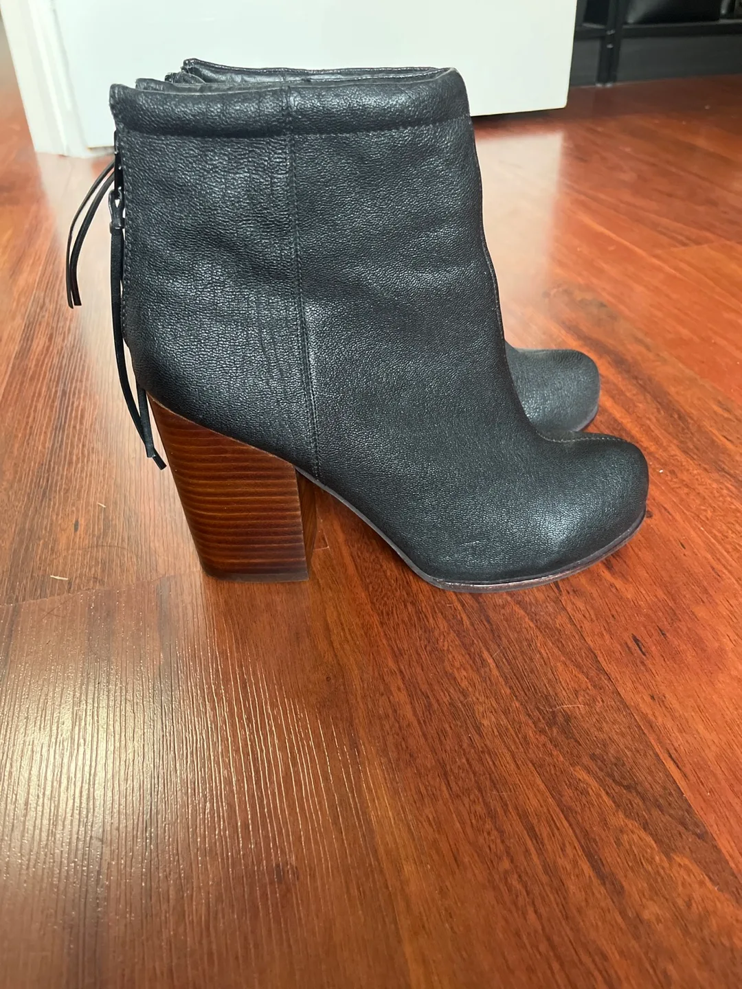Jeffery Campbell Rumble -Black Leather Heeled Boots - Size 40 thumbnail