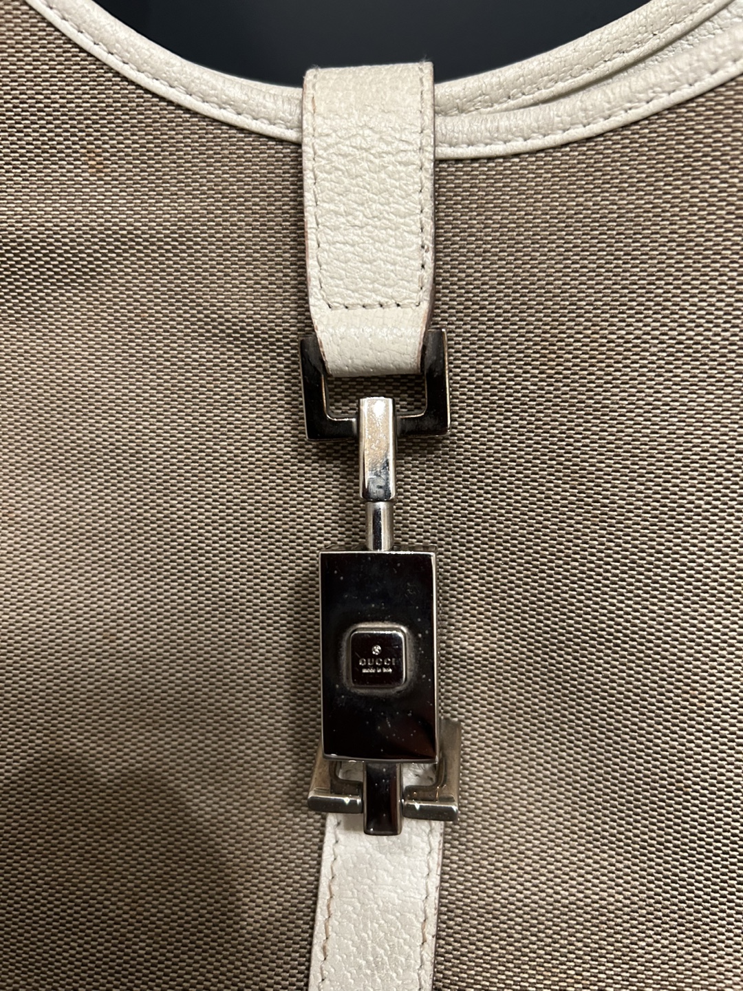 Gucci Jacky Beige Canvas & Leather Handbag - photo 2