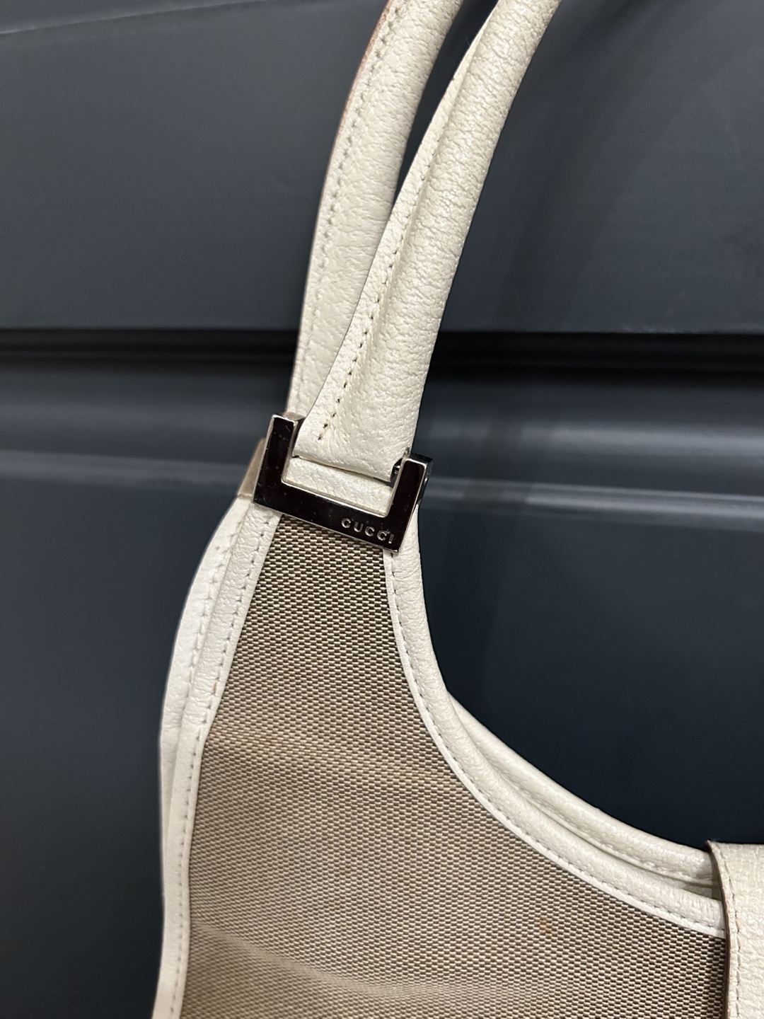 Gucci Jacky Beige Canvas & Leather Handbag - photo 3