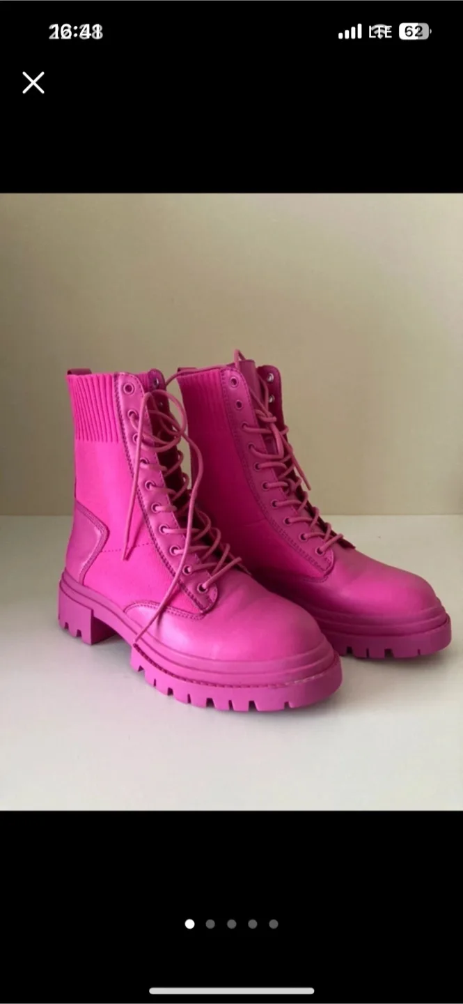 Pink leather boots thumbnail