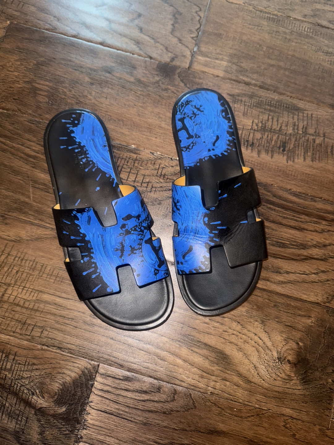 Hermès Izmir Sandals, Black & Blue, Size 42 - photo 3