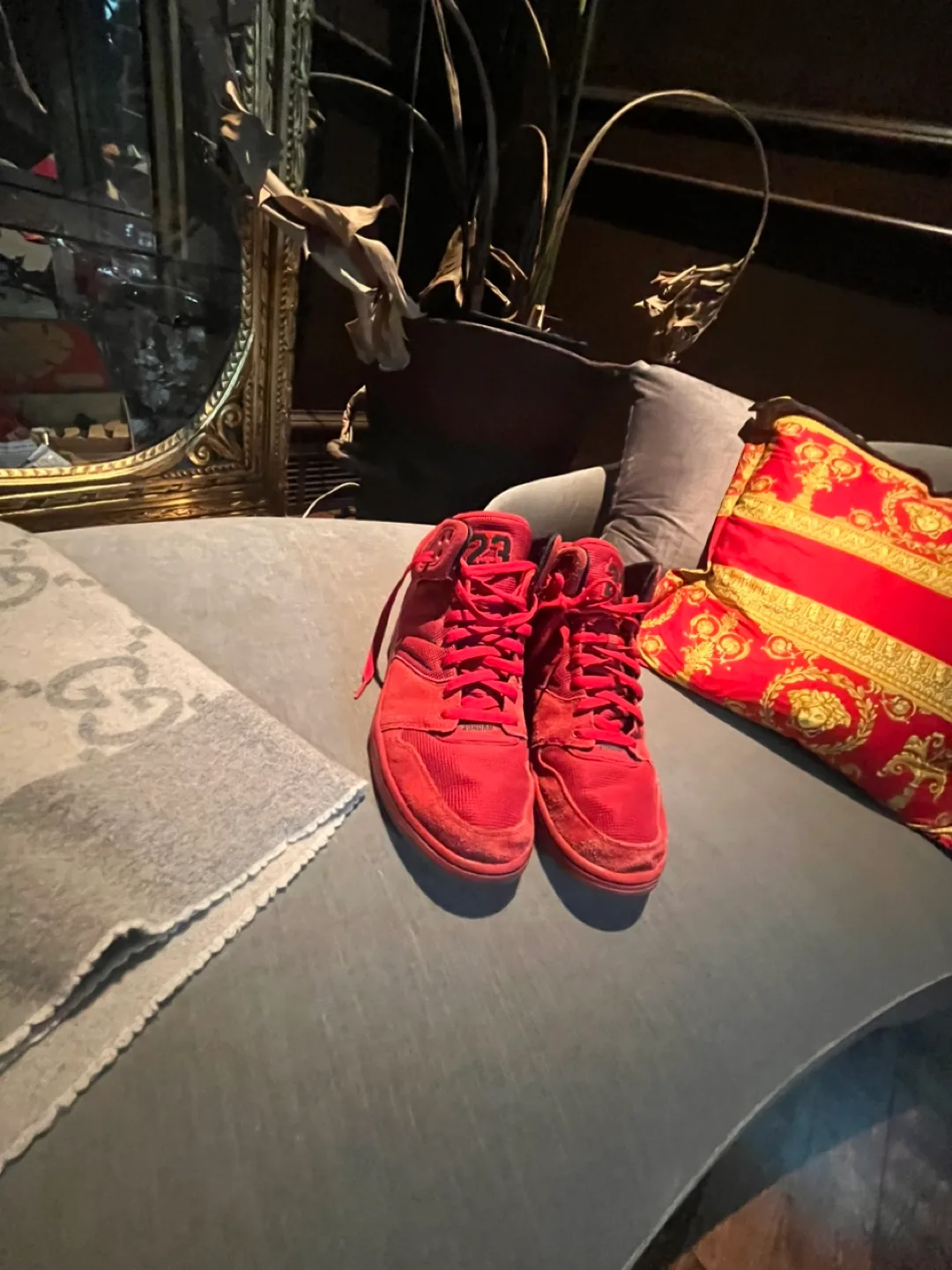 Red Air Jordan Flight 4 High Tops - Size 10 thumbnail