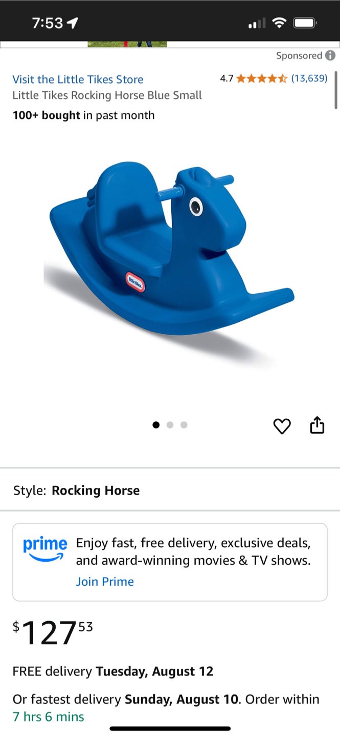Little Tikes Rocking Horse Blue Small - photo 4