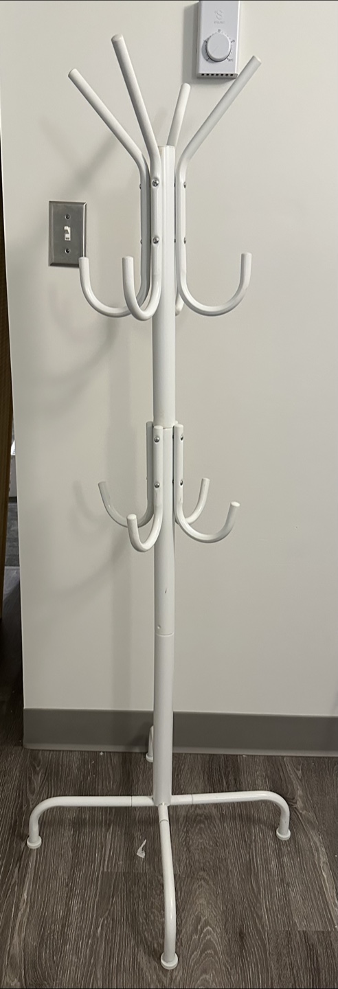 White Coat Rack Stand