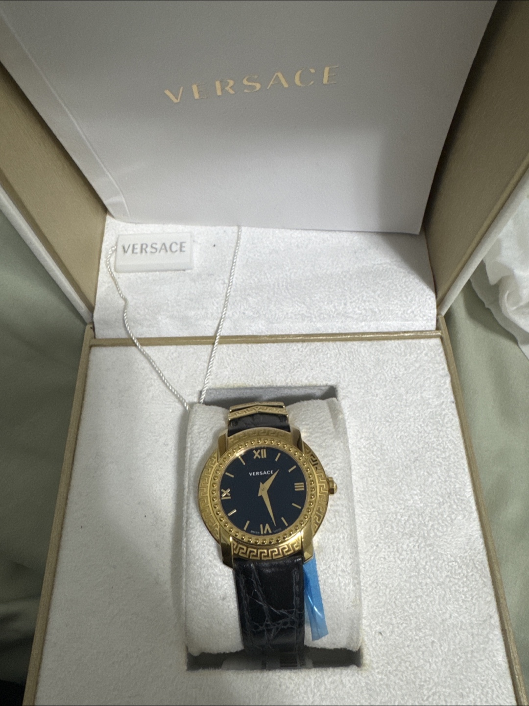 Versace Gold & Black Watch with Box