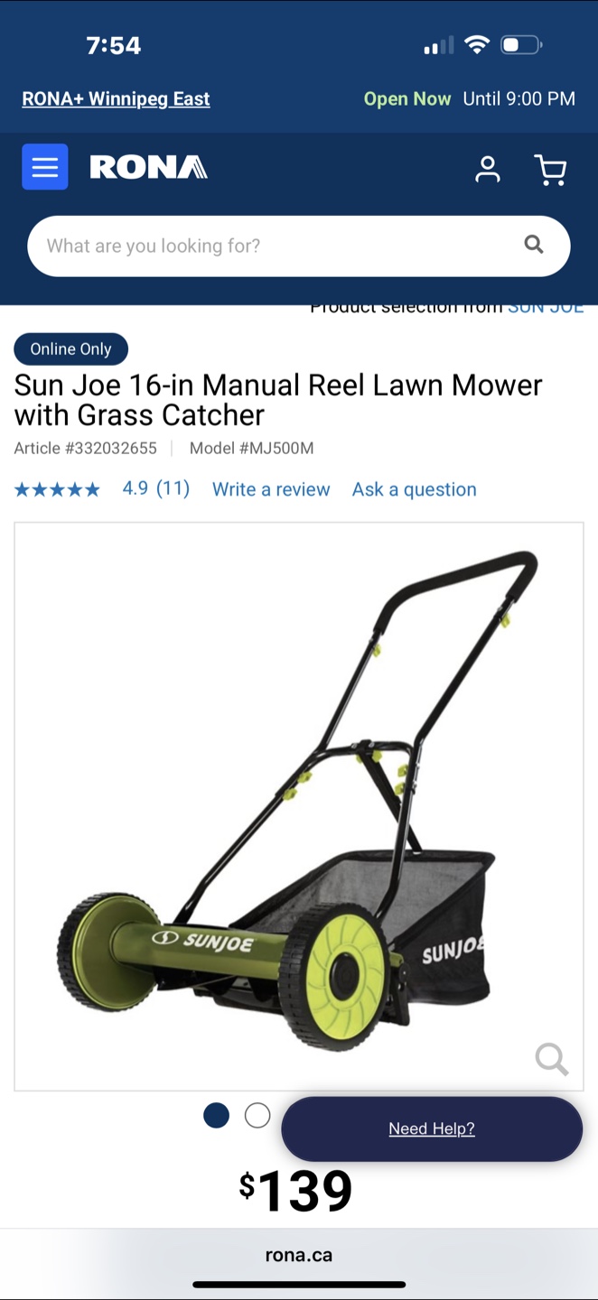 Sun Joe 16-in Manual Reel Lawn Mower - NEW! - photo 3