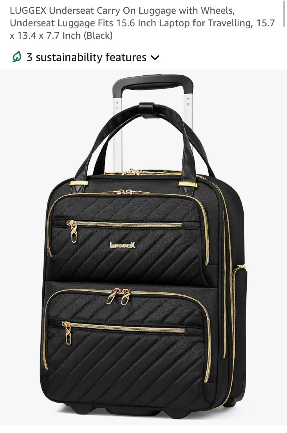 New LUGGEX Underseat Carry On Luggage with Wheels thumbnail