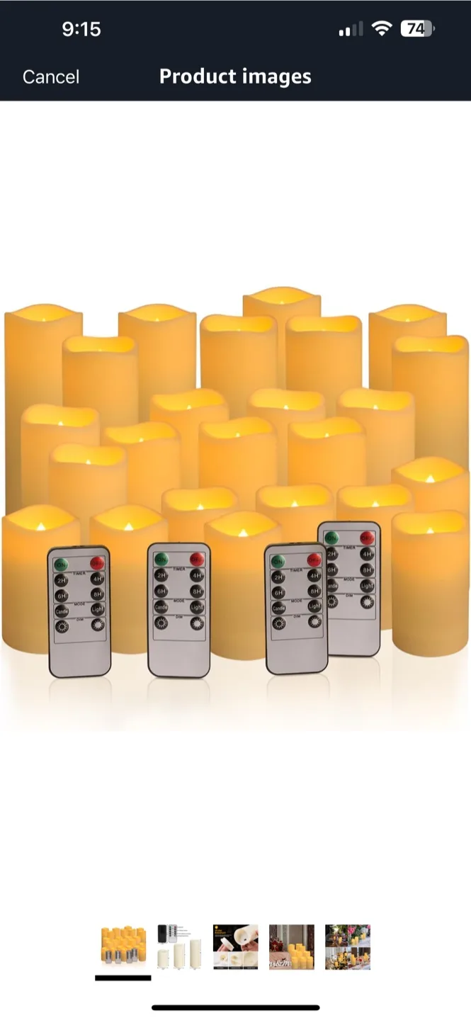NEW ! Outdoor Flameless Candles with Remote 🧡 thumbnail