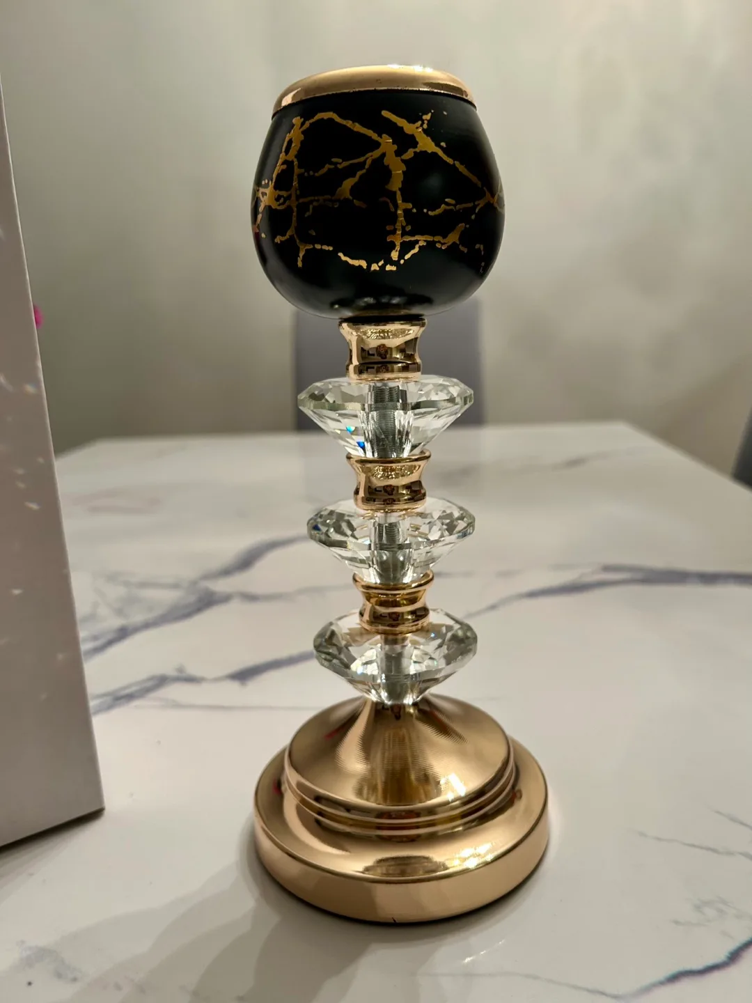 Gold & Crystal Candle Holder- Brand New! thumbnail