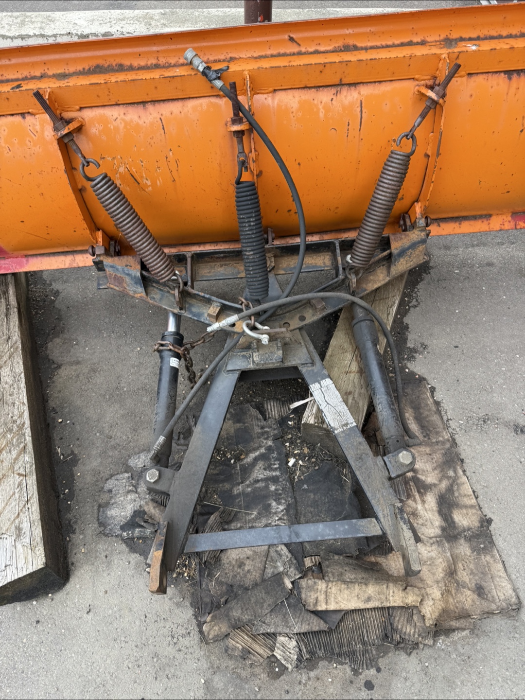 Used Snow Plow - Red & Orange