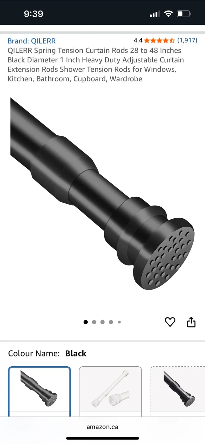 Tension Curtain Rod 28-48 Inches thumbnail