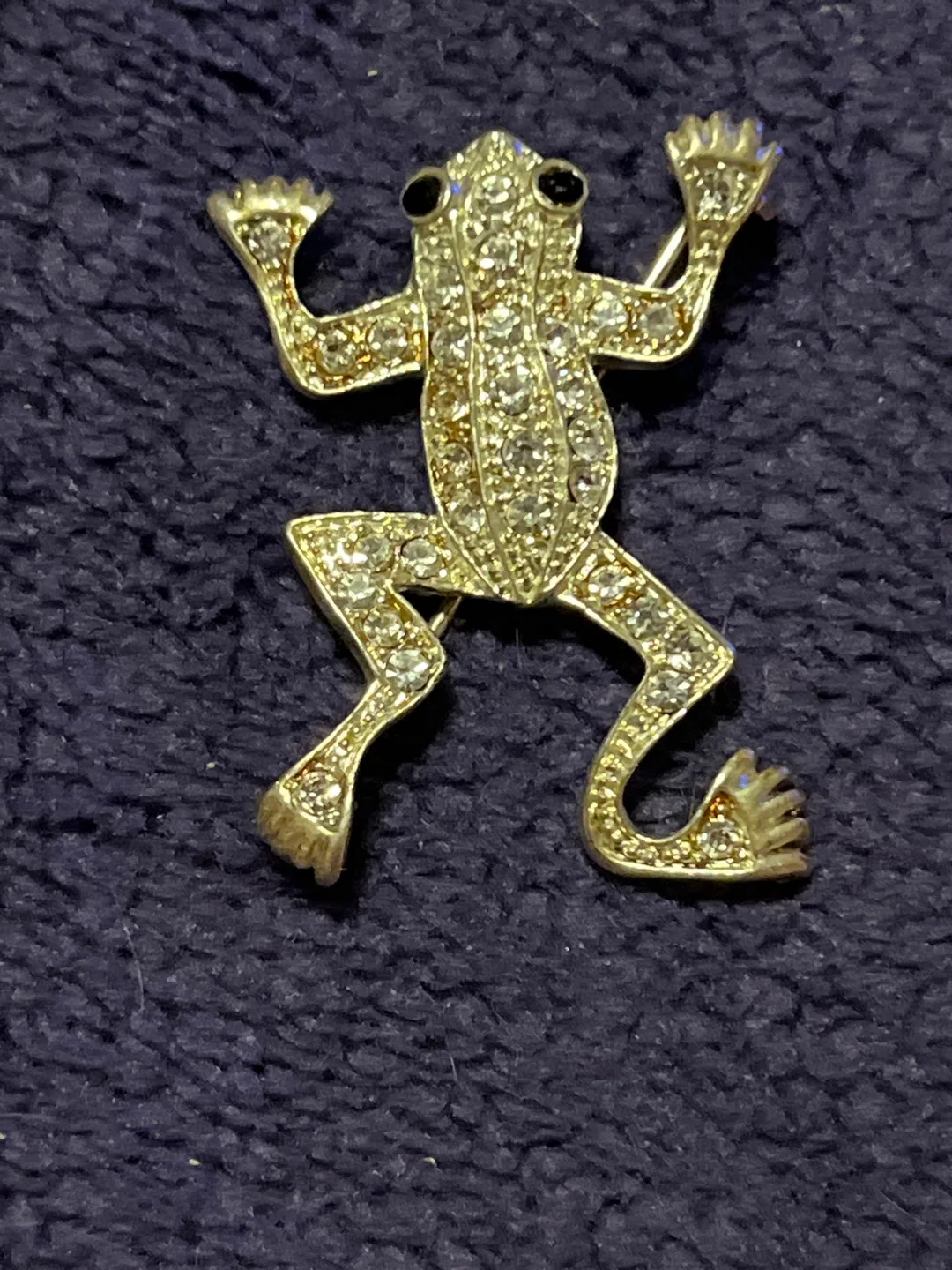 Rhinestone Frog Brooch thumbnail