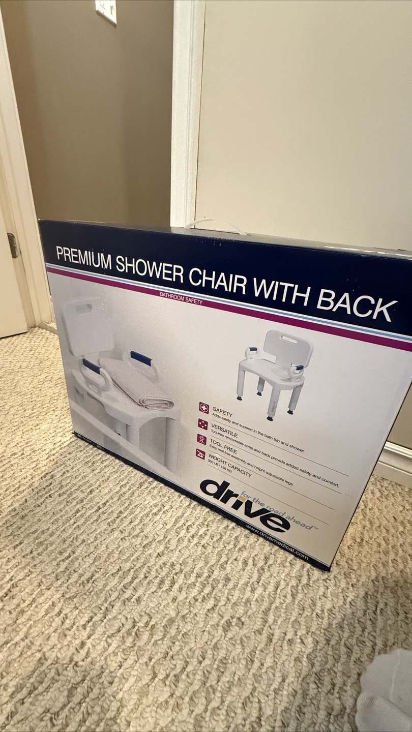 New Drive Premium Shower Chair with Back - New