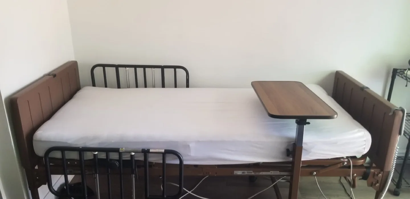 Adjustable Hospital Bed with Side Table thumbnail
