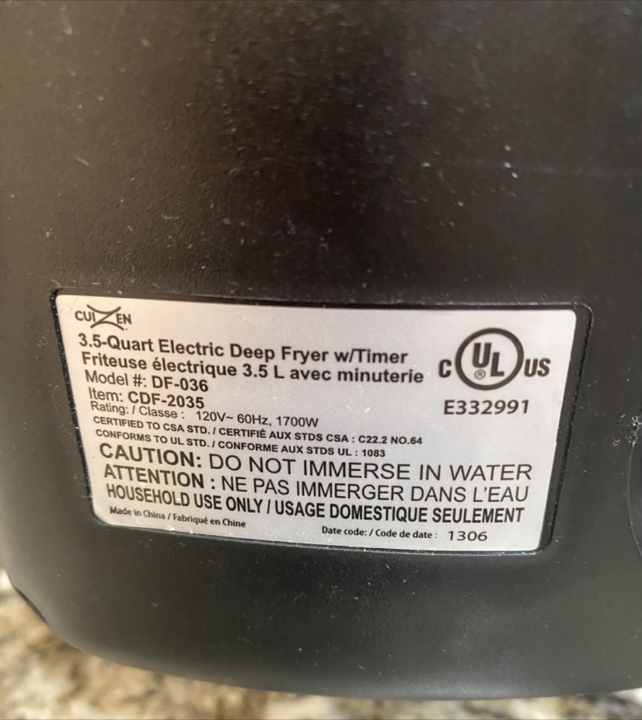 CUIZEN 3.5-Quart Electric Deep Fryer w/Timer - photo 5