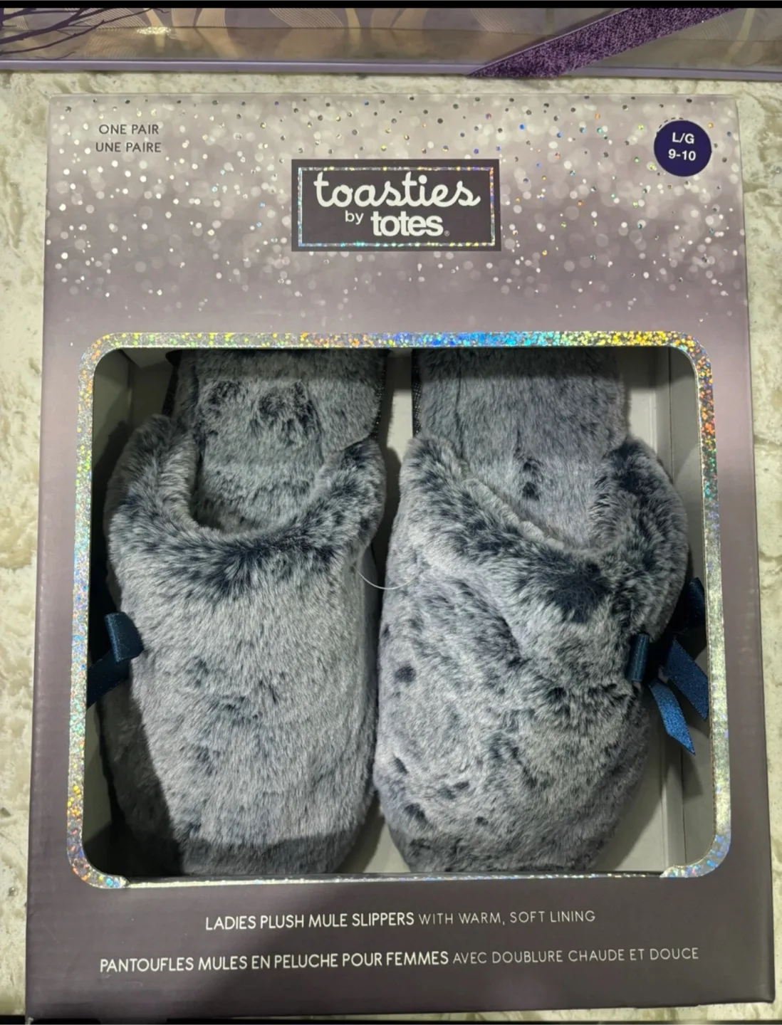 Ladies Plush Mule Slippers thumbnail