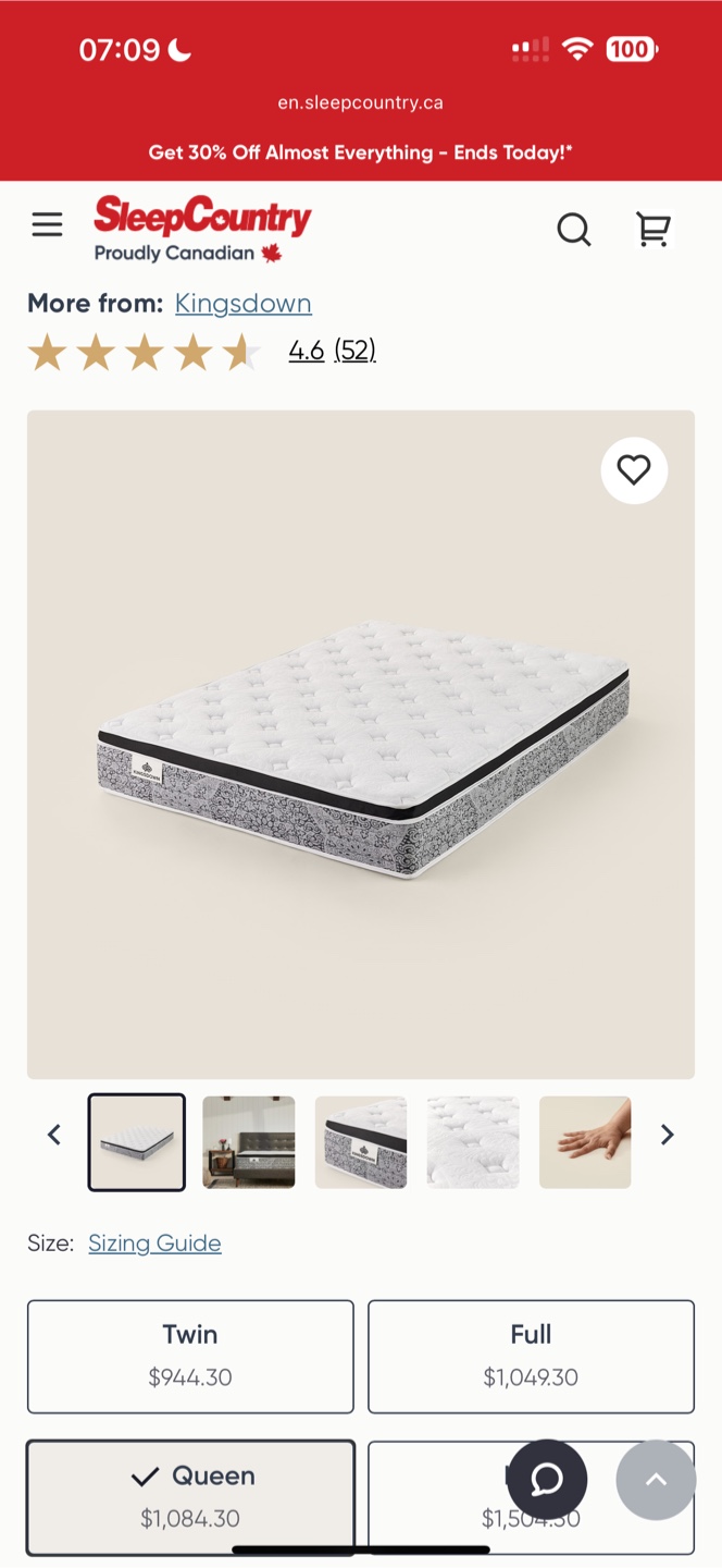 Kingsdown Studio Burton ET Mattress - Queen Size