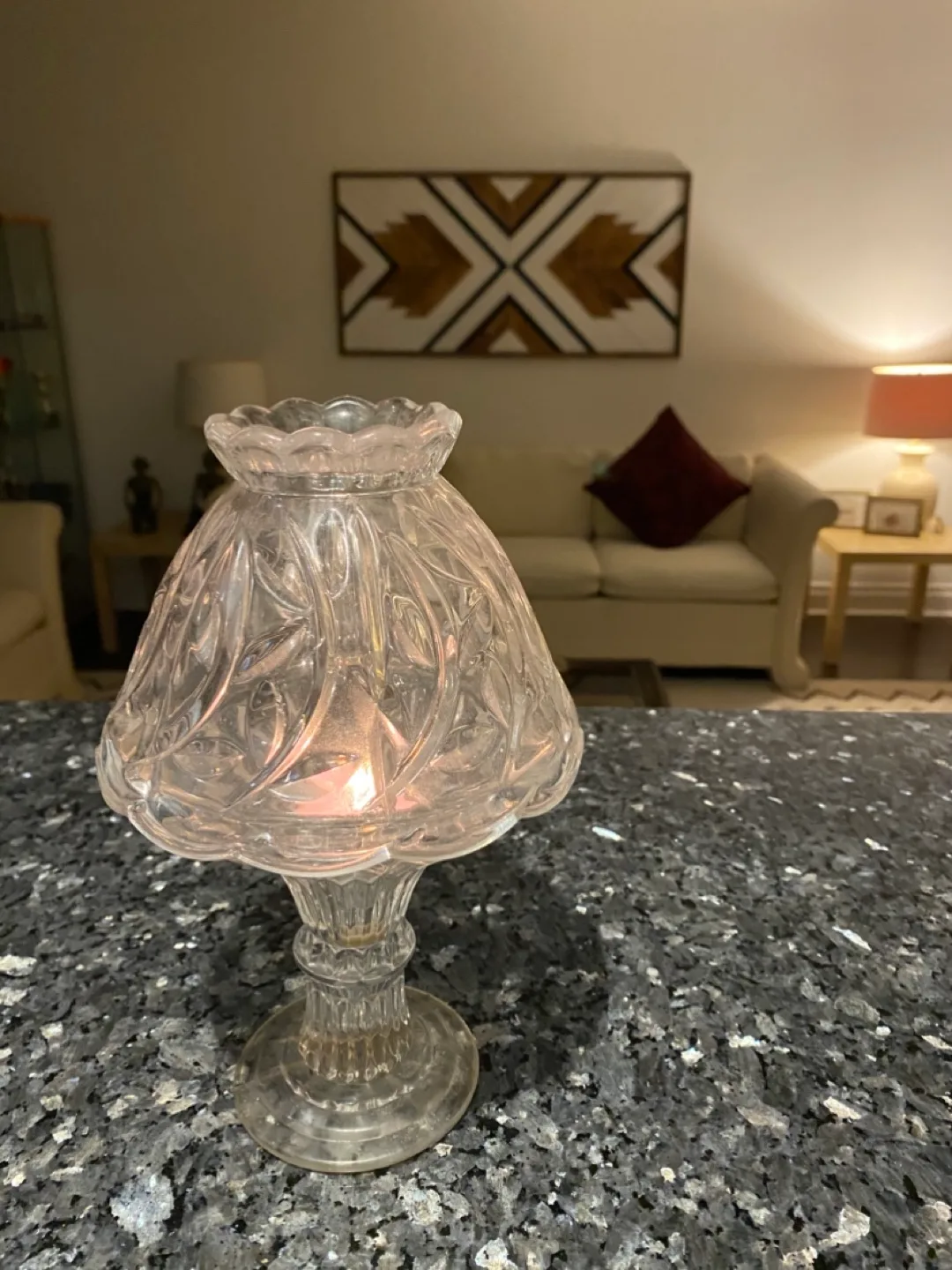 Clear Glass Candle Holder thumbnail