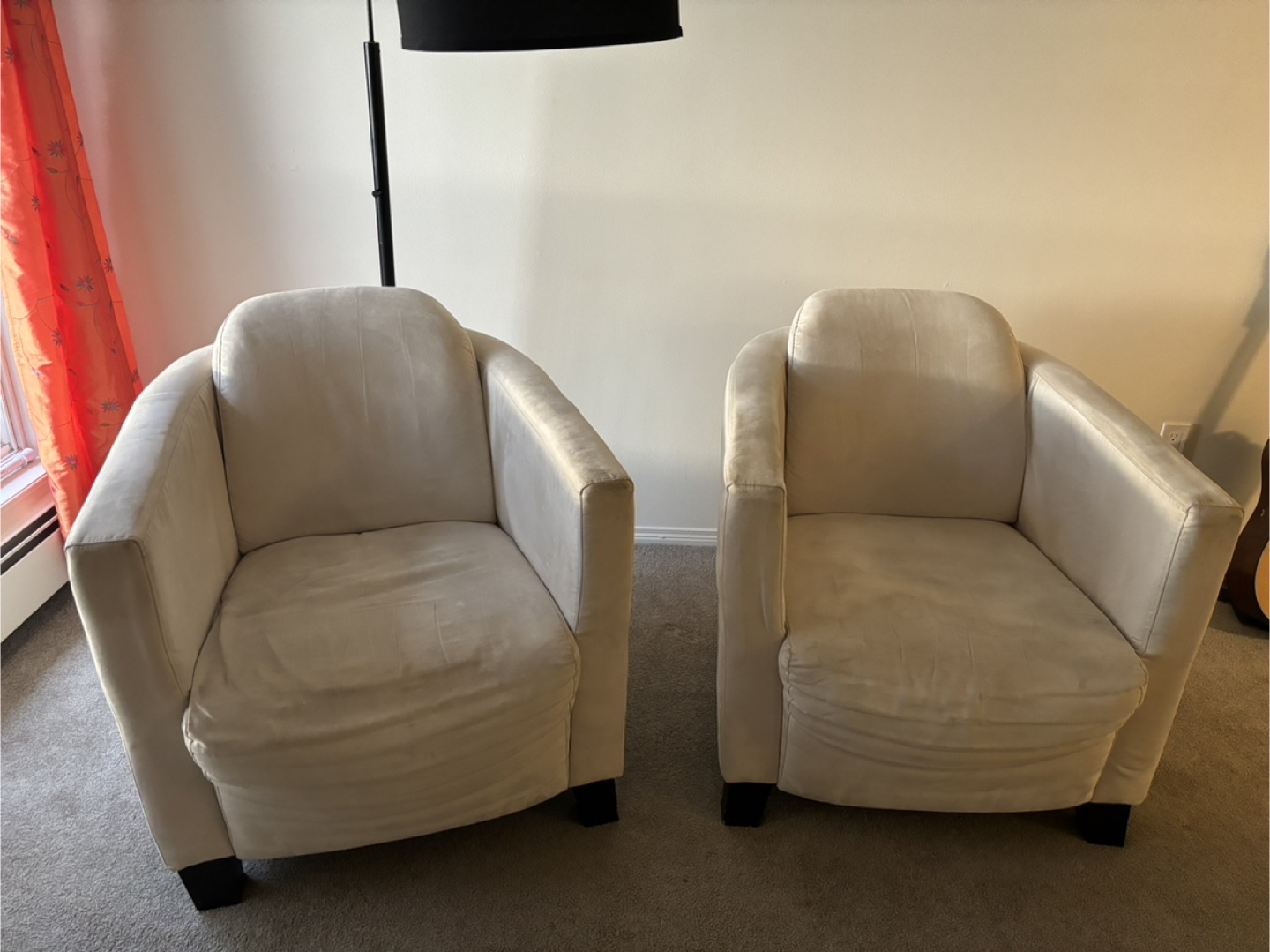 Two Beige Armchairs