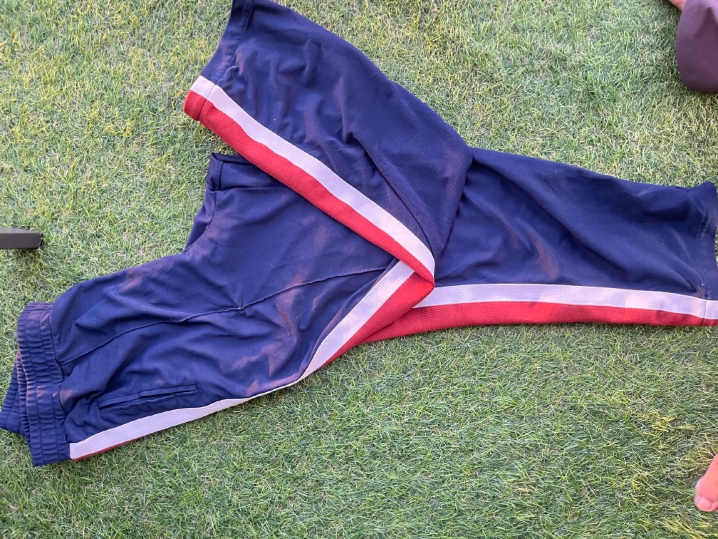 Ganni Navy Blue Track Pants - Size M thumbnail