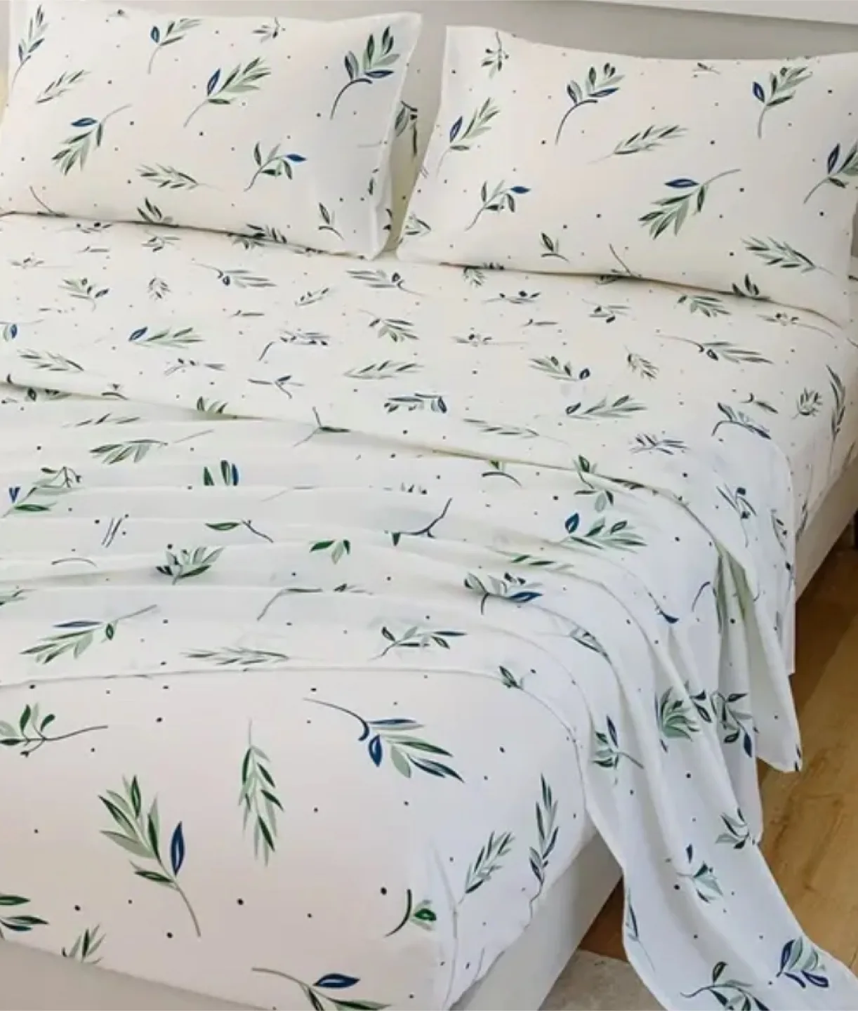 4 pieces Queen size Leaf Pattern Sheet Set thumbnail