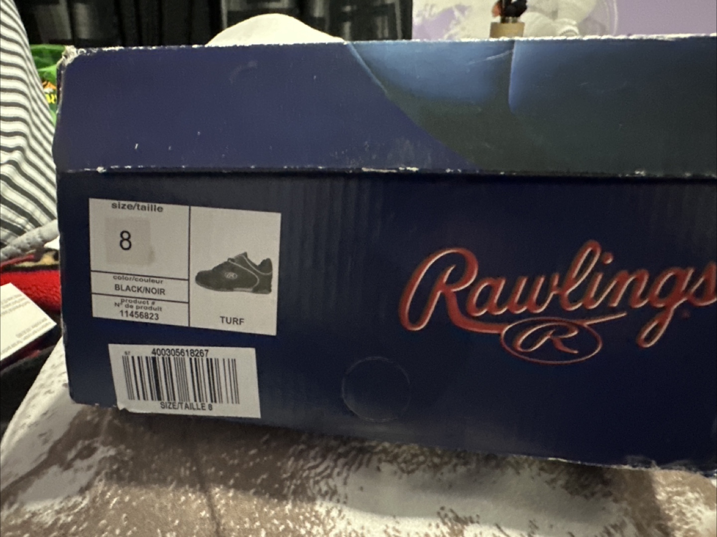 Rawlings Black Turf Shoes - Size 8 - photo 2