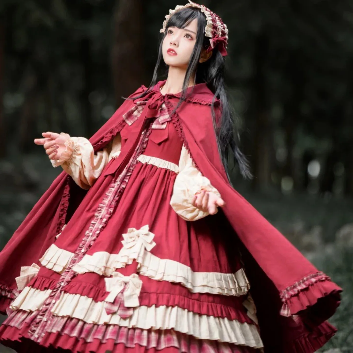 Lolita Dress with Cape and Headband thumbnail