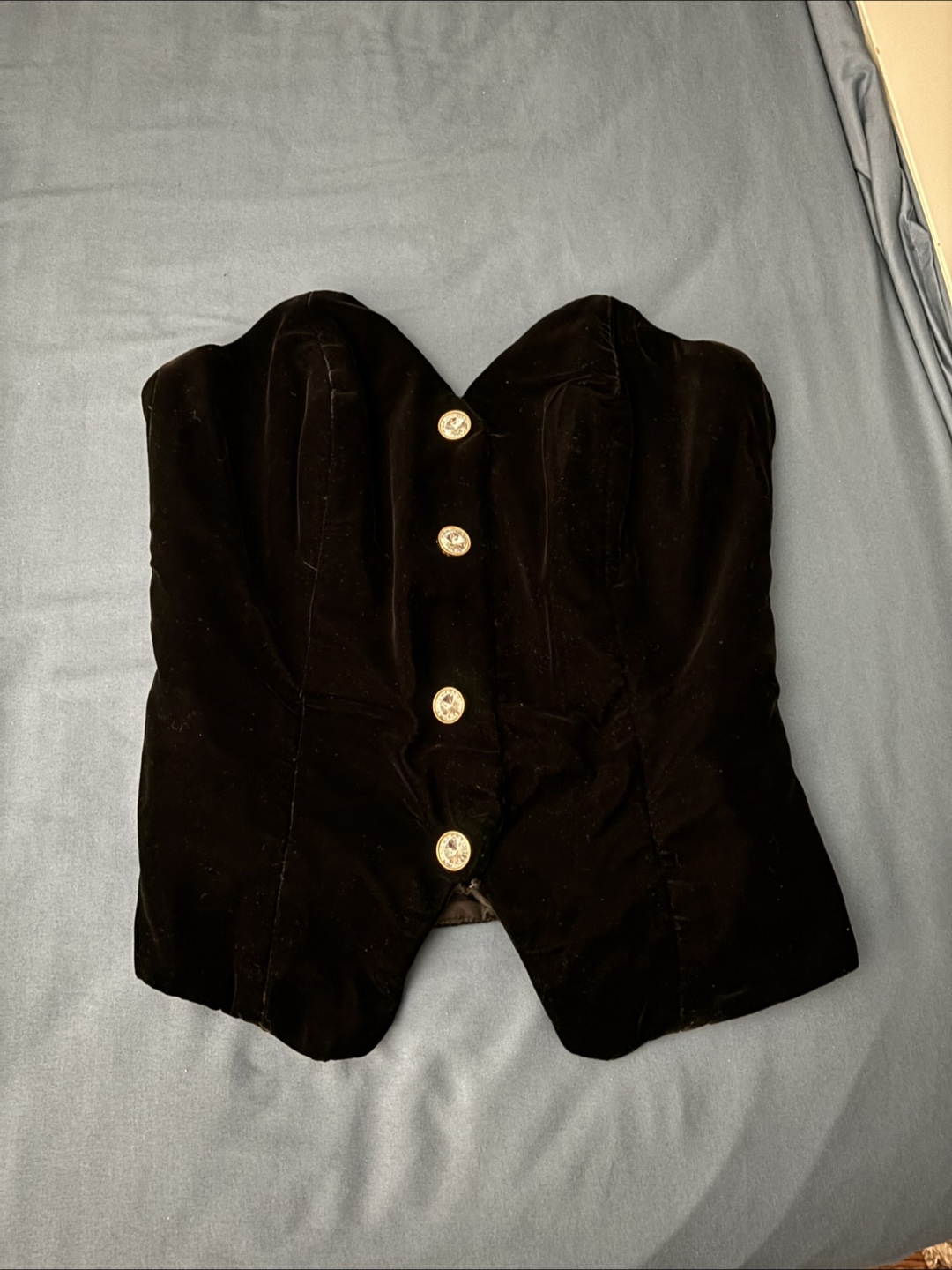 Black Velvet Corset Top