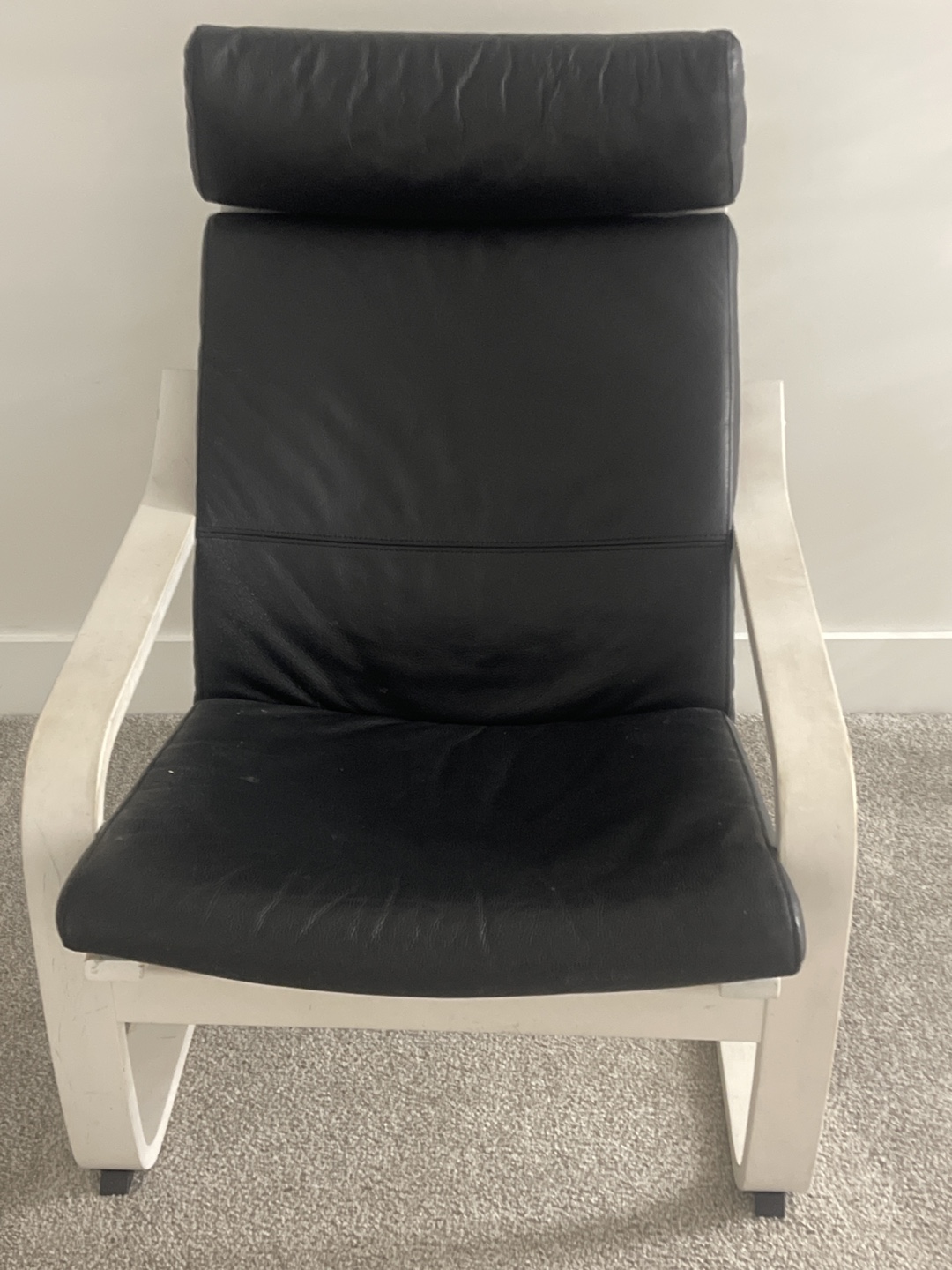 IKEA Poang Chair - Black Leather