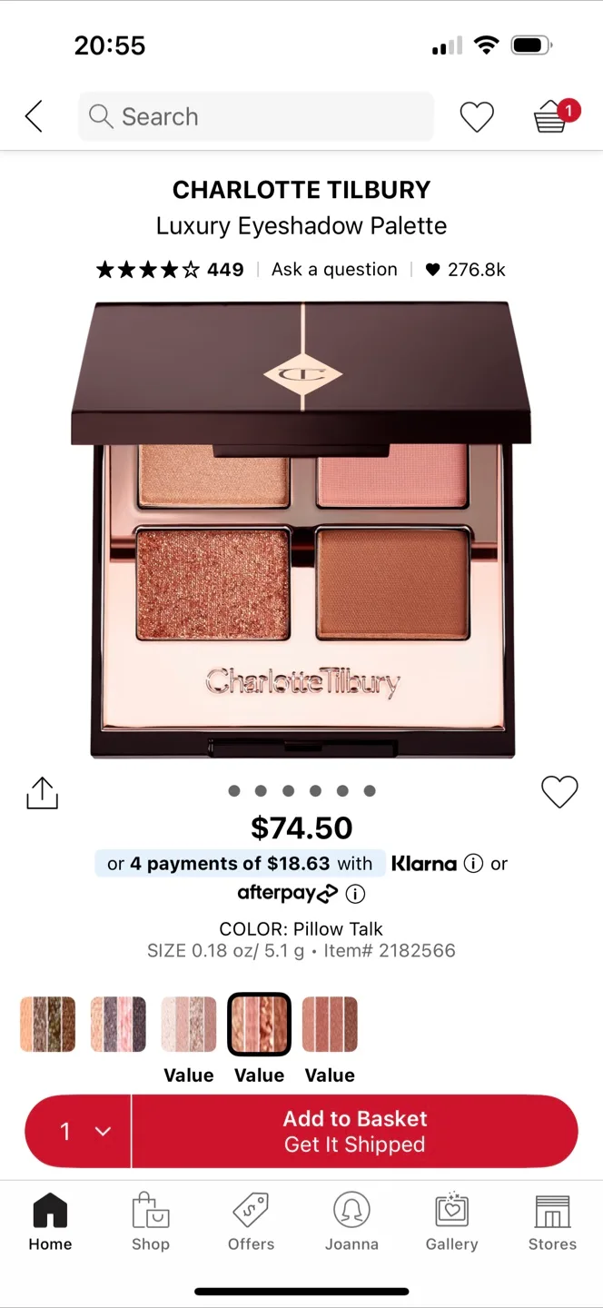 New Charlotte Tilbury Pillow Talk Eyeshadow Palette image indicator(5)