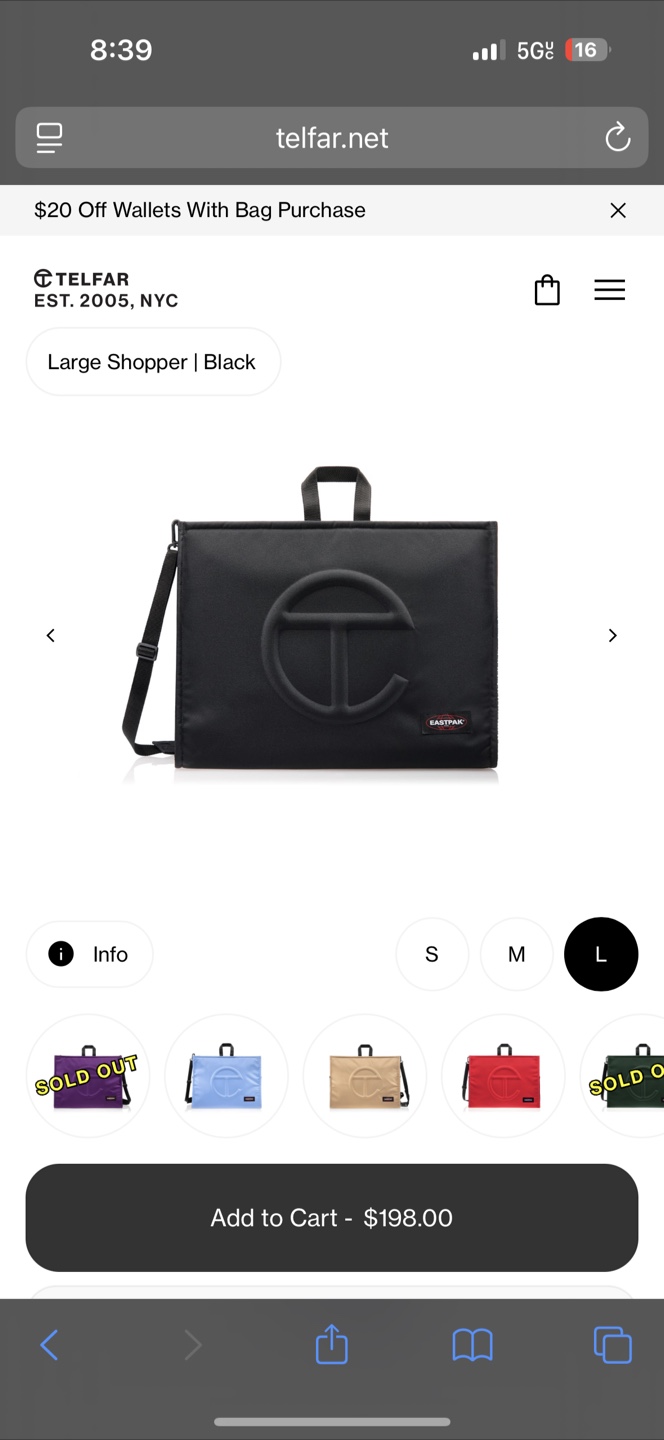 Telfar x Eastpak Large Shopper Bag - Black - photo 2