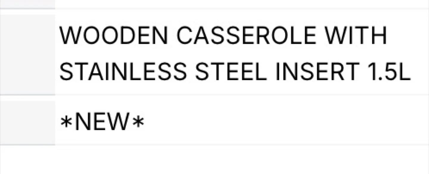 New Premium Wooden Casserole with Stainless Steel Insert 1.5L image indicator(3)