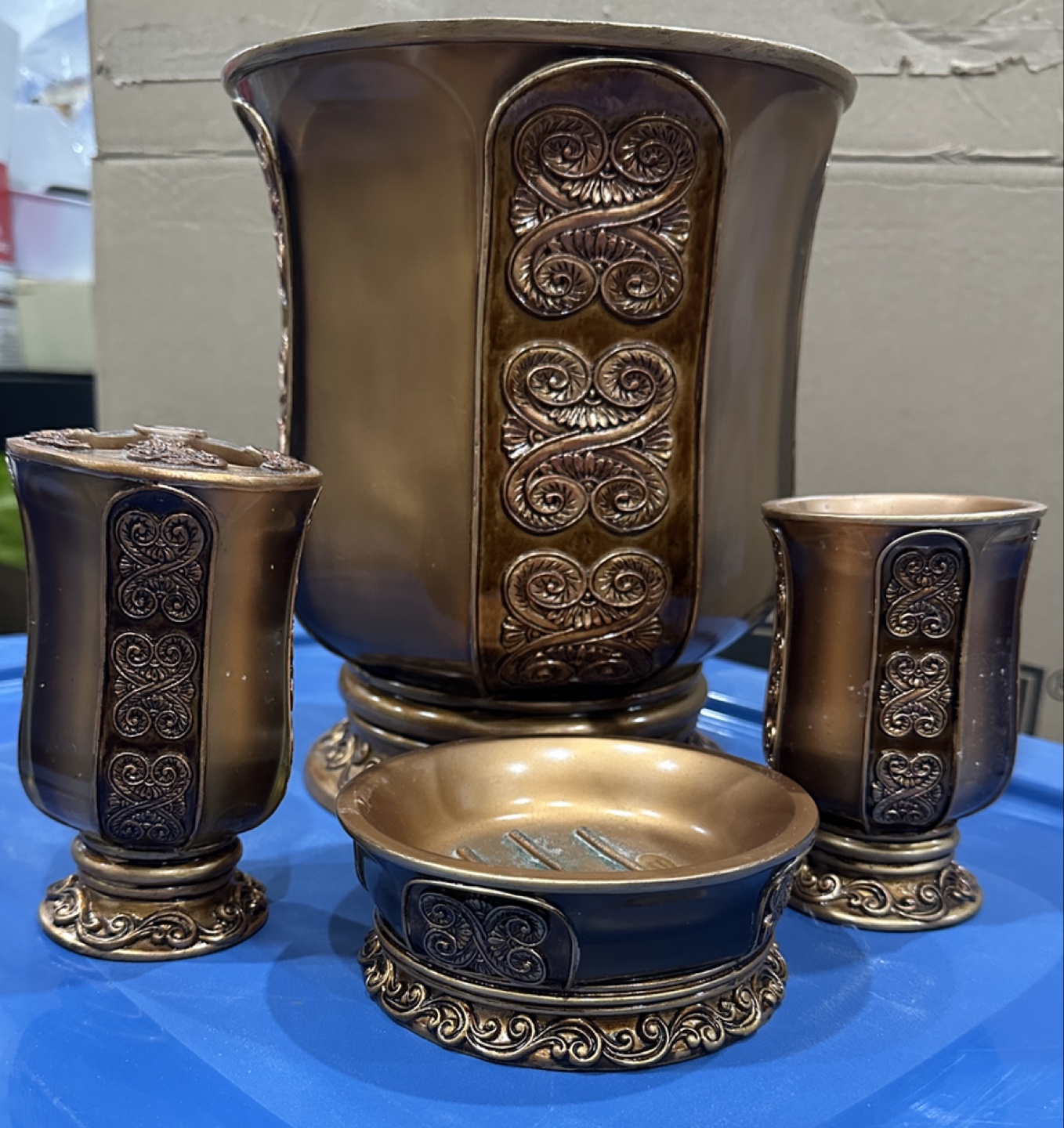 4-Piece Bronze Bathroom Accessory Set - photo 2