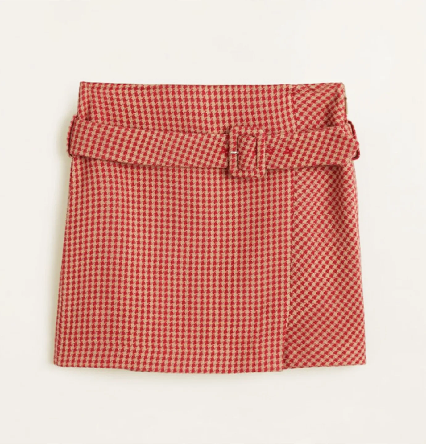 Mango Houndstooth Belt Mini Skirt thumbnail