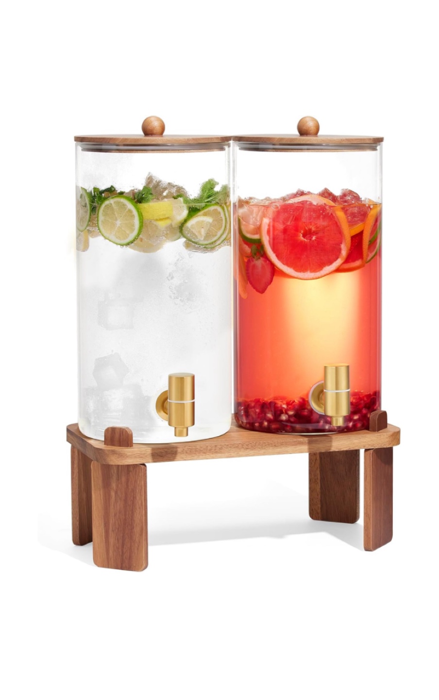 Two 1.5 Gallon Glass Drink Dispenser with Spigot - photo 2