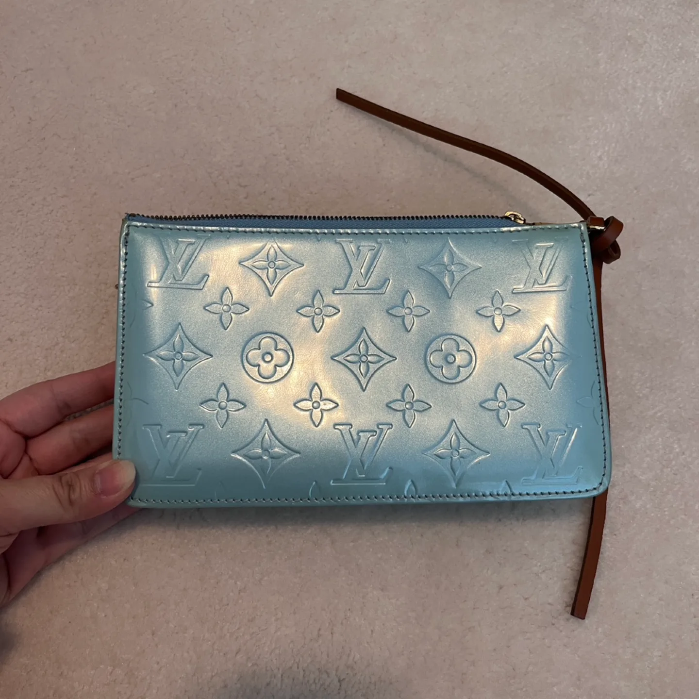 LV Monogram Vernice Purse Light Blue Vernice leather Purse thumbnail
