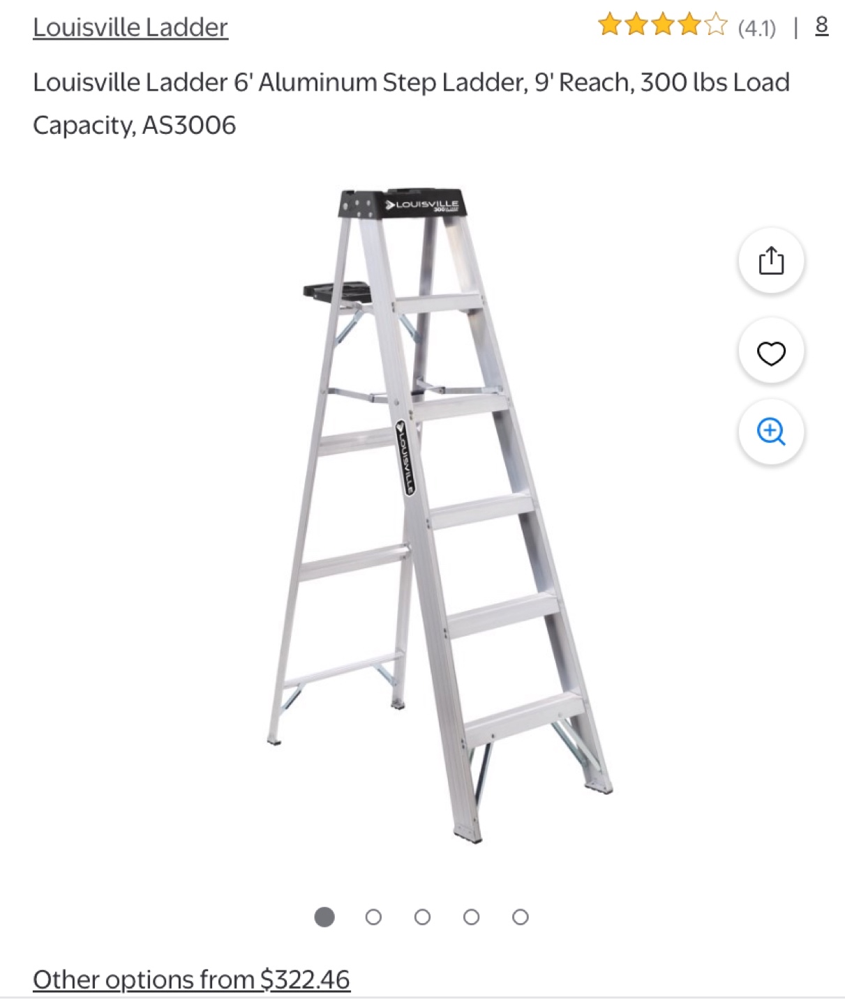 Louisville Ladder 6' Aluminum Step Ladder