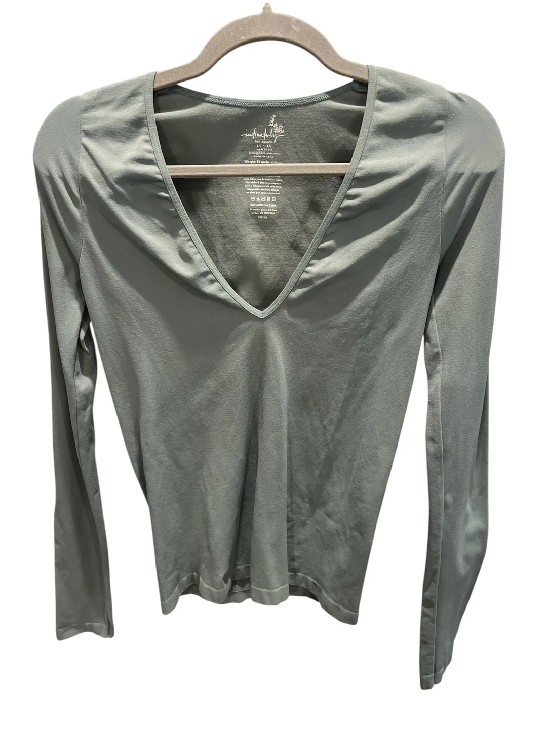 Intimately Free People Seamless Deep V In Green image indicator(3)