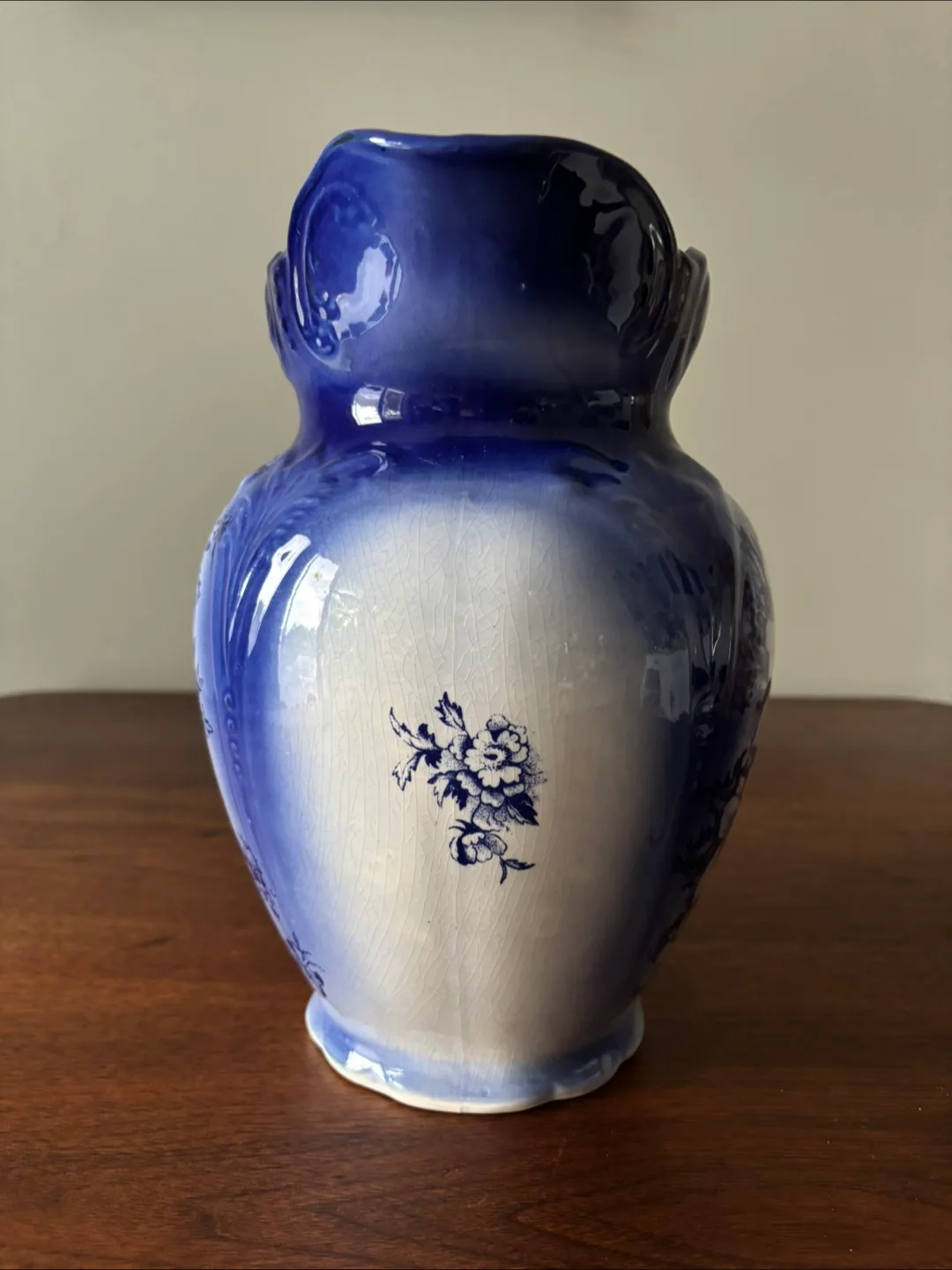 Vintage Blue & White Floral Pitcher made in England image indicator(2)