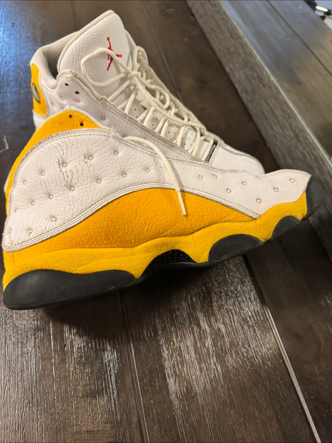 Men’s Air Jordan 13 Retro White/Yellow Size 12 Men image indicator(6)