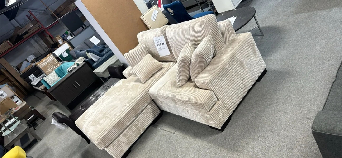 Corduroy Sectional Sofa with Ottoman image indicator(2)