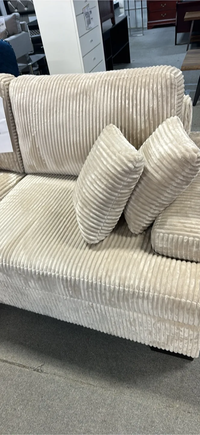 Corduroy Sectional Sofa with Ottoman image indicator(3)