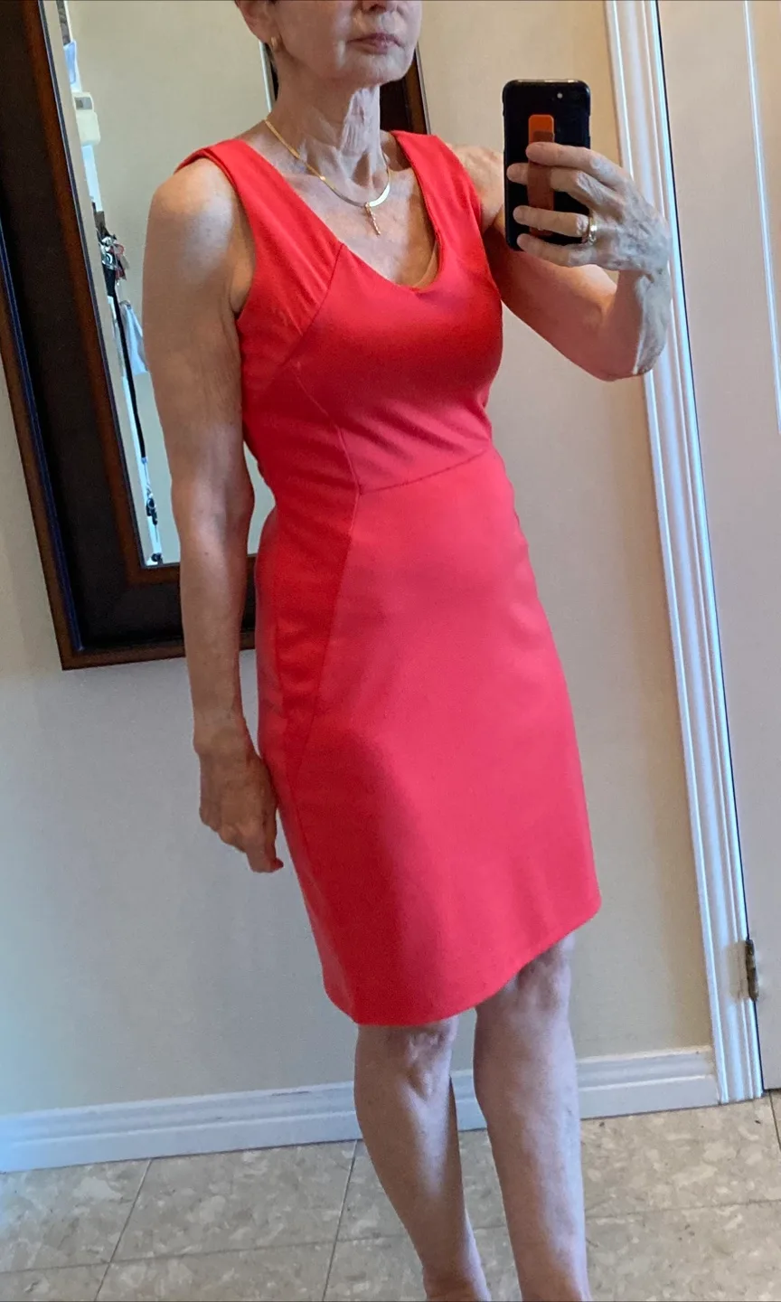 Coral sleeveless summer mini dress thumbnail