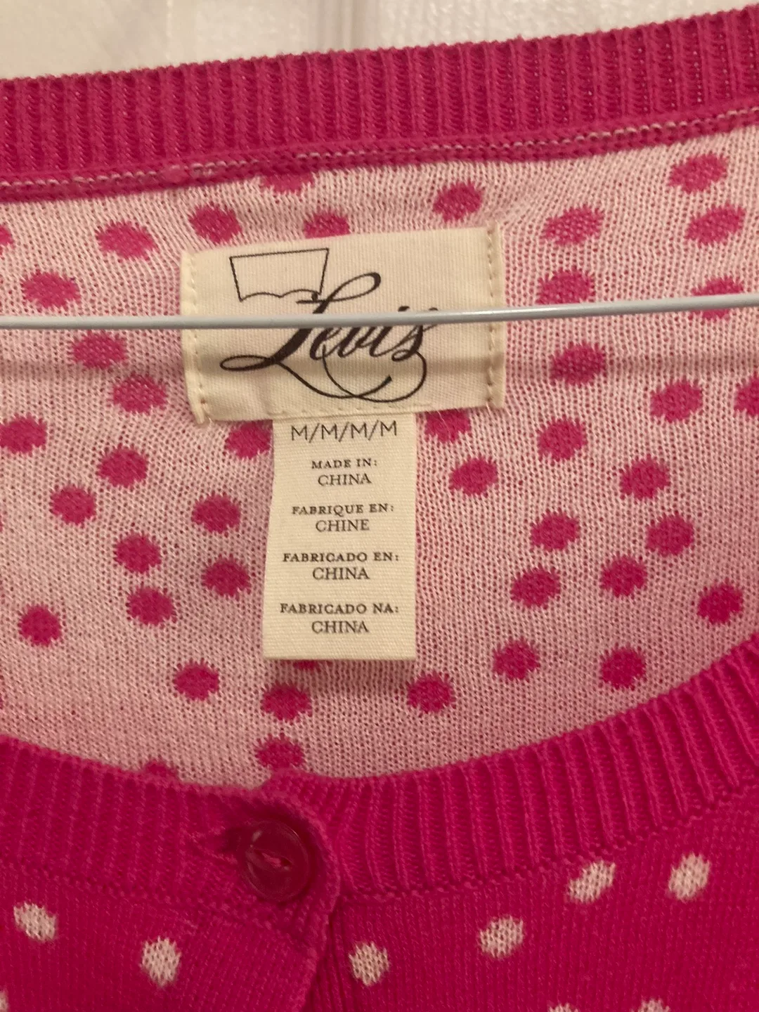 ✨For cooler morning! Fuchsia Polka Dot Cardigan - Size M image indicator(2)